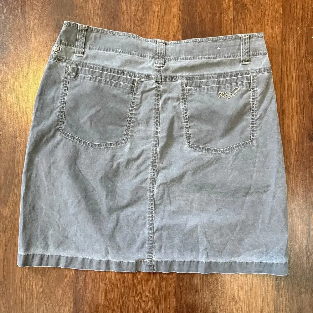Kuhl Women's Cargo Skirt Gray Sz 8 Lightweight Hiking Outdoors Sporty